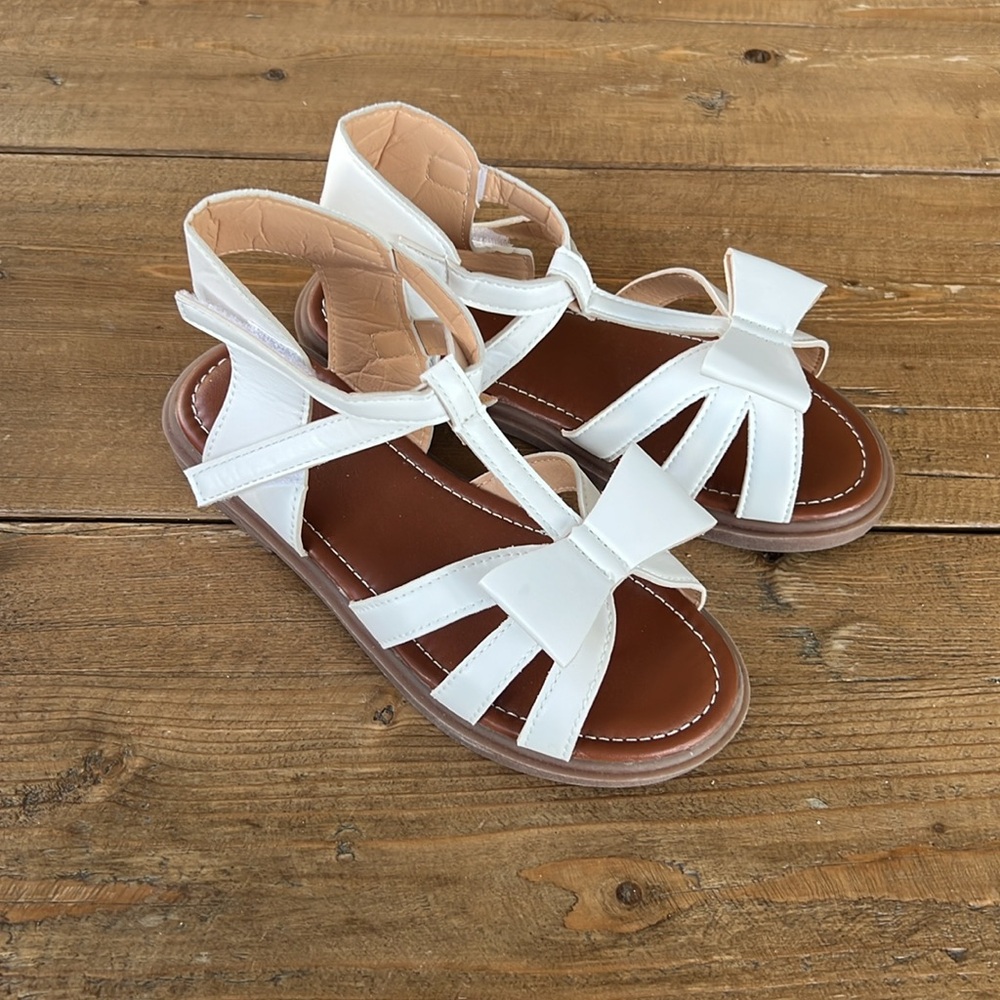 White Bow Kids Sandals - brand new